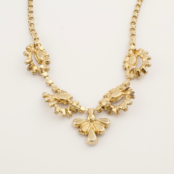 Vintage Purple Rhinestone Statement Necklace Mid-Century Glam Choker / Collar - Picture 7 of 7